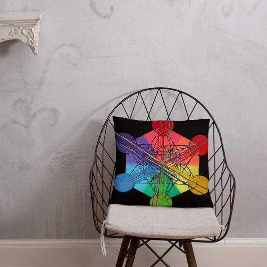 Metatron Rainbow Drip Pillow