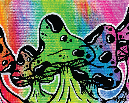 Neon Mushrooms Art Print