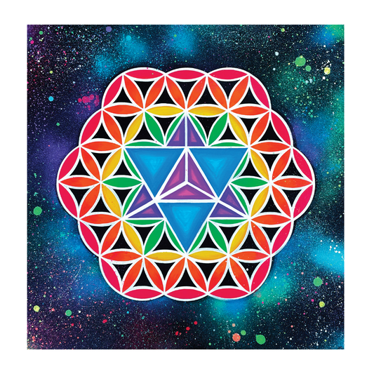 Rainbow Merkaba of Life Art Print