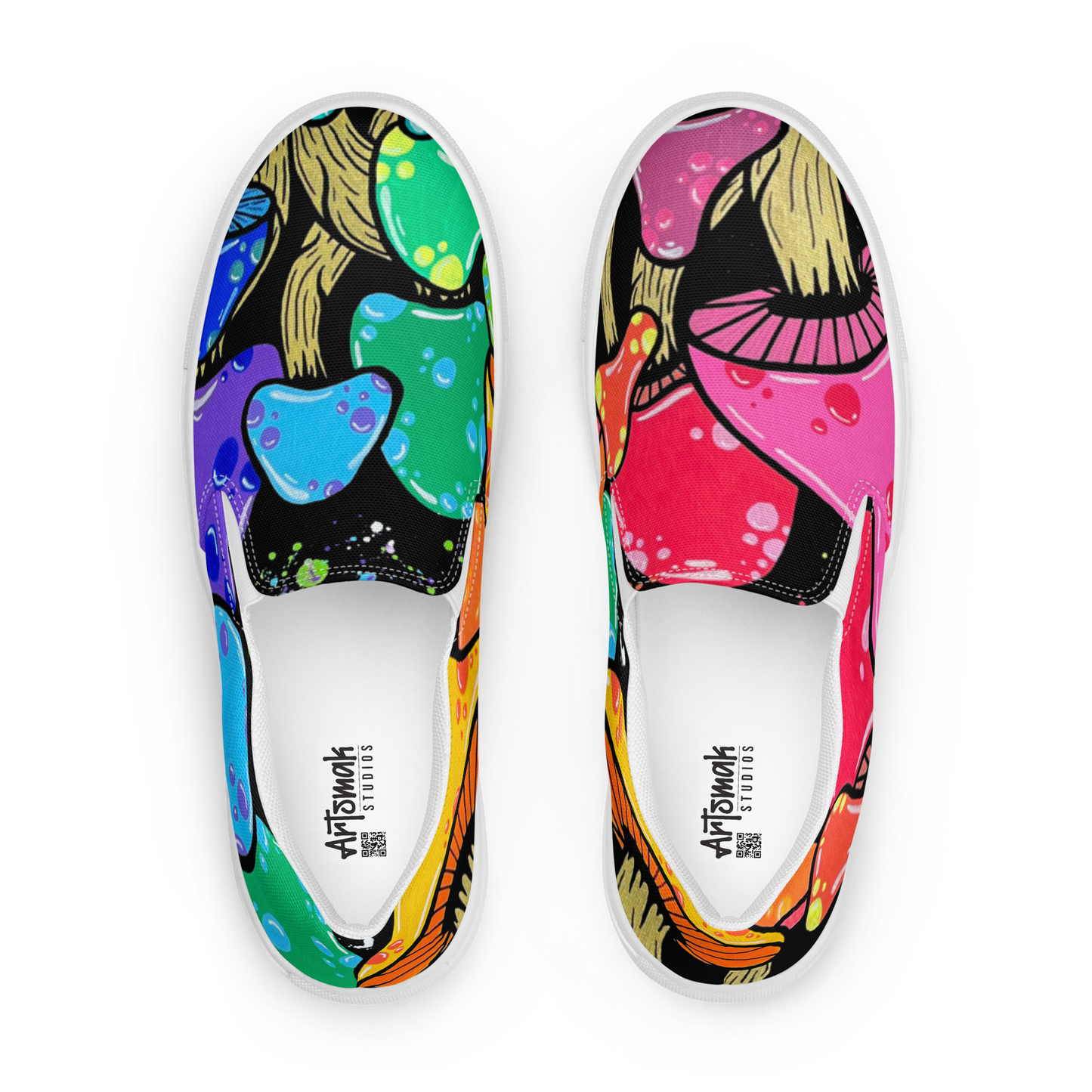 Rainbow Shroomin' Slip-On Canvas Shoes