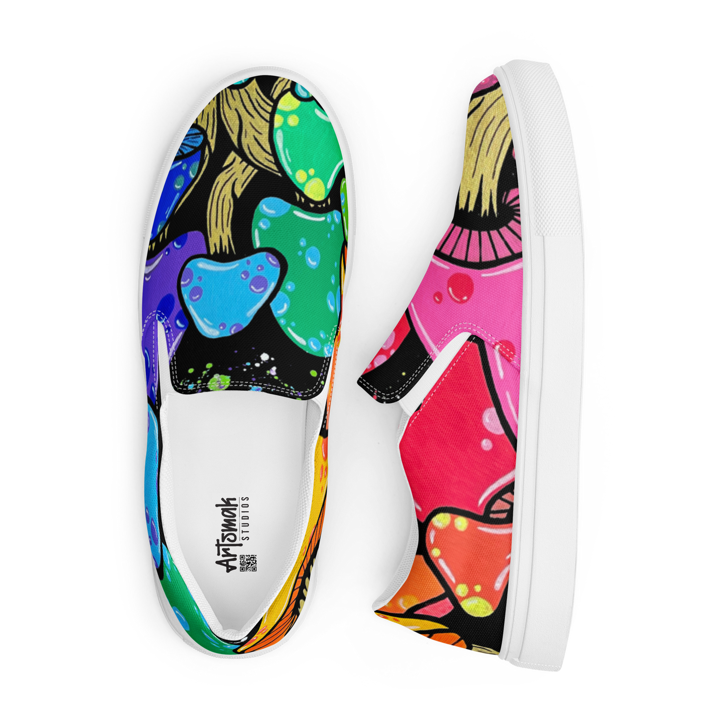 Rainbow Shroomin' Slip-On Canvas Shoes