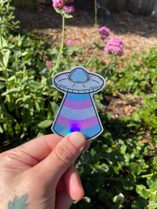 Trans UFO Sticker