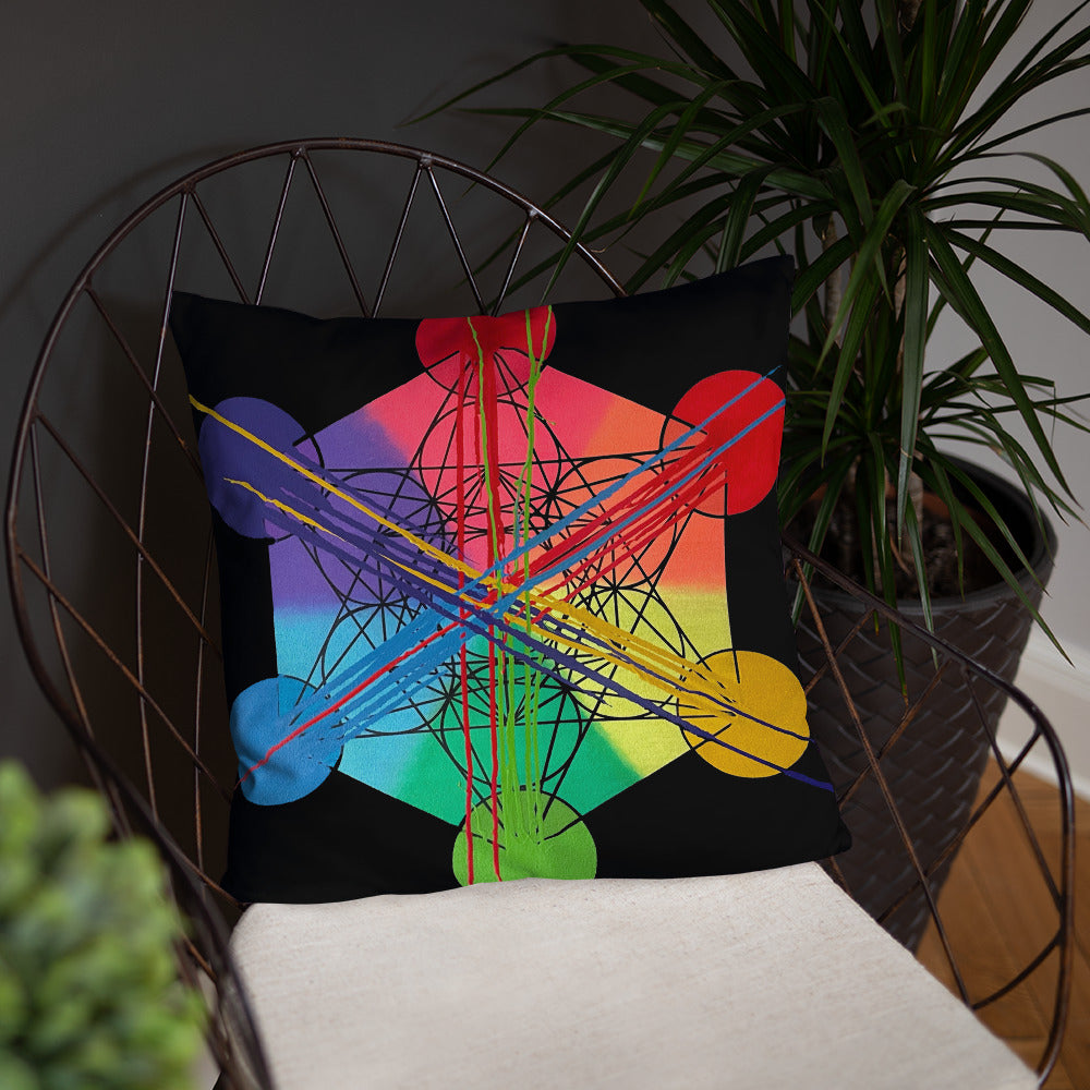 Metatron Rainbow Drip Pillow
