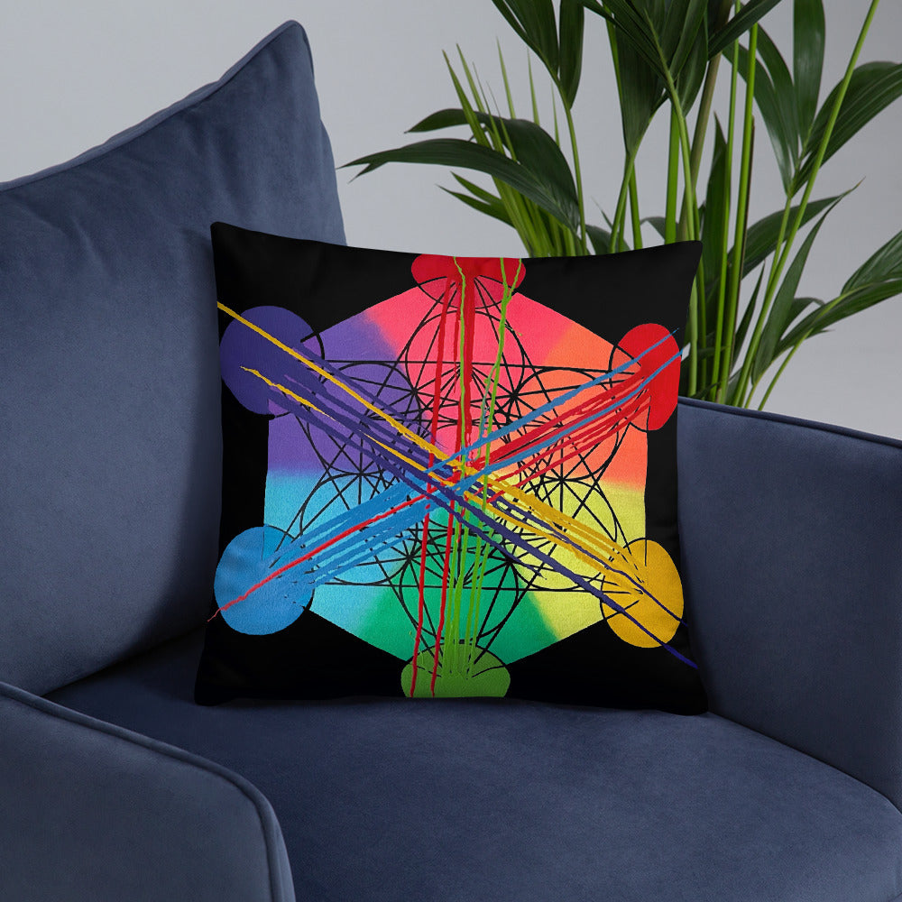 Metatron Rainbow Drip Pillow