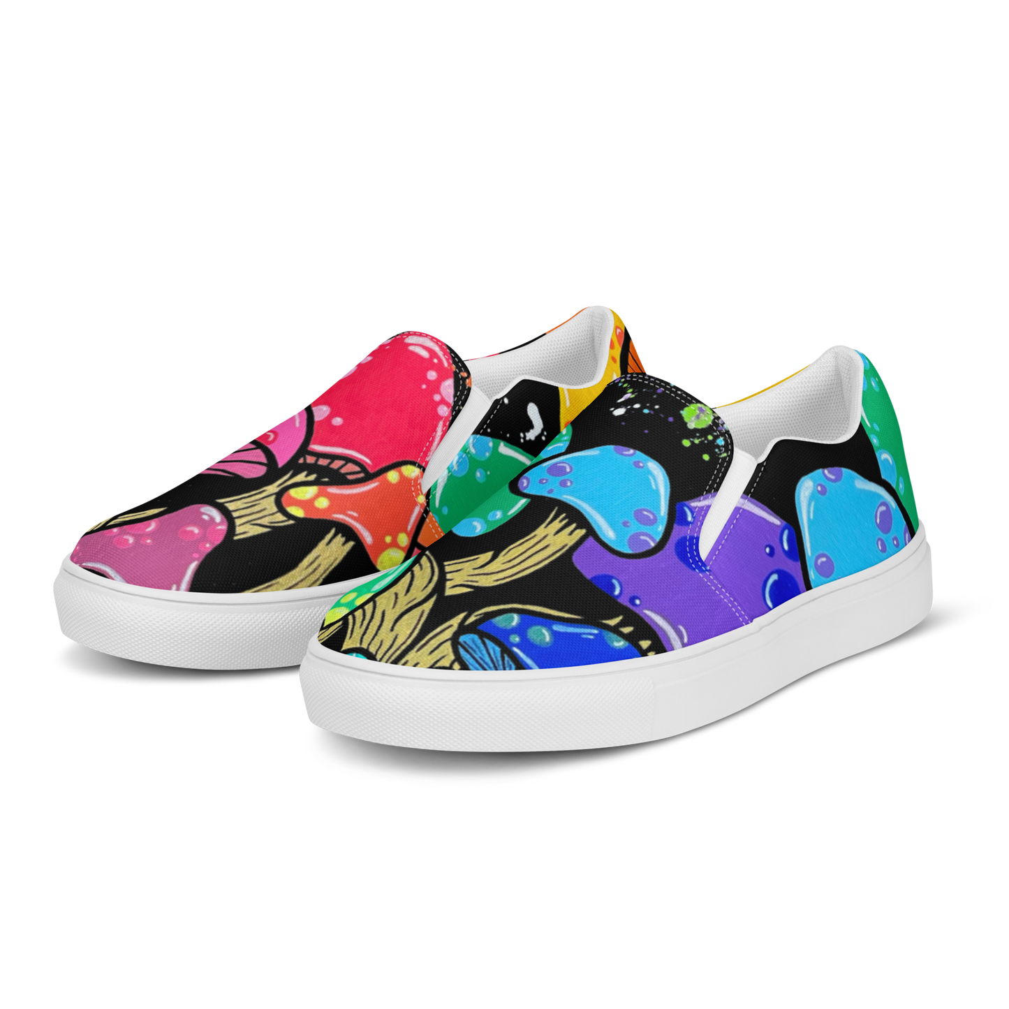 Rainbow Shroomin' Slip-On Canvas Shoes